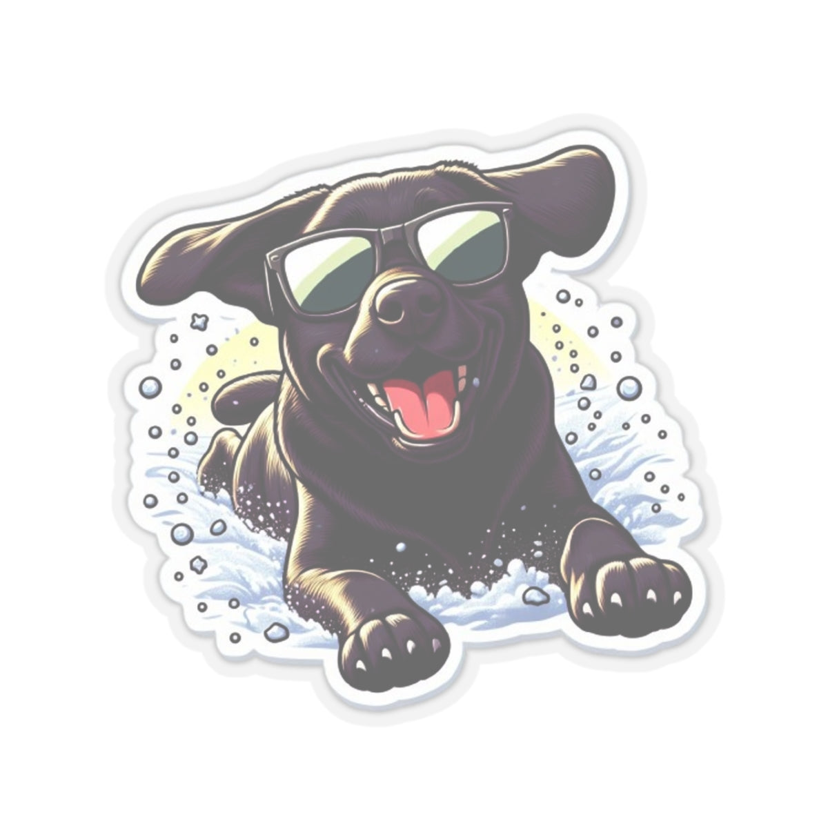 Snow Cute Dog Sticker