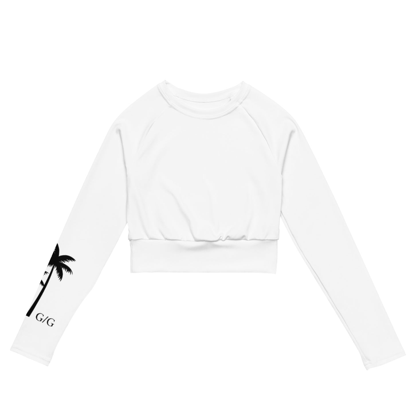 Recycled Palms and Paws Long Sleeve Crop Top