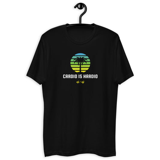 Fitted Cardio Is Hardio Workout and Casual T-Shirt